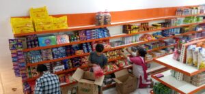 Supermarket rack installed in Rohtak, Haryana, shop interior look