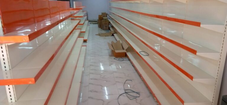 Supermarket rack installed in Rohtak, Haryana, shop interior look